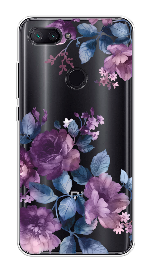 

Чехол на Xiaomi Mi 8 Lite "Purple Blossoms", Синий;фиолетовый, 34550-1