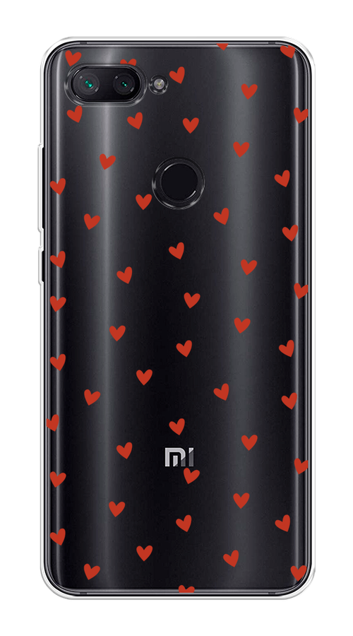 

Чехол на Xiaomi Mi 8 Lite "Red hearts", Красный;прозрачный, 34550-1