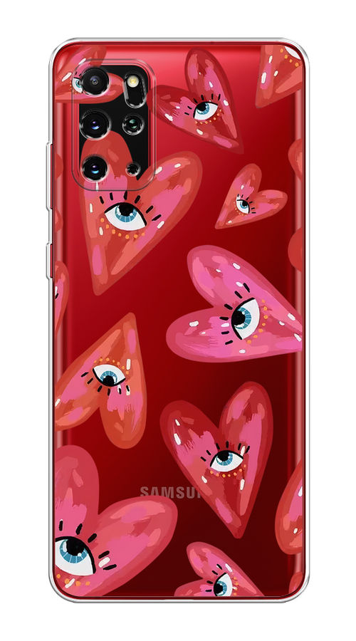

Чехол на Samsung Galaxy S20 Plus "Сердечки с глазами", Коричневый;красный;розовый, 29350-1