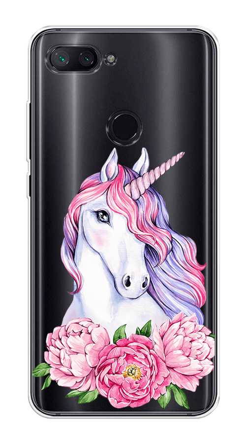 

Чехол на Xiaomi Mi 8 Lite "Единорог с пионами", Розовый;белый;зеленый, 34550-1