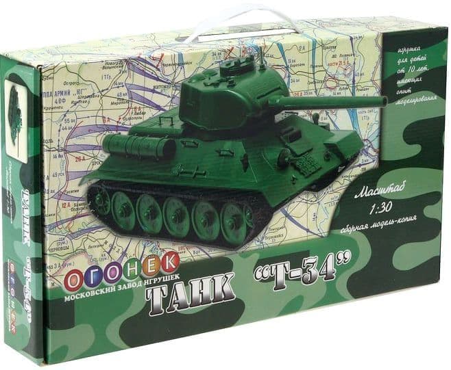 Сборная модель Огонёк Танк Т-34 1:30 С-179