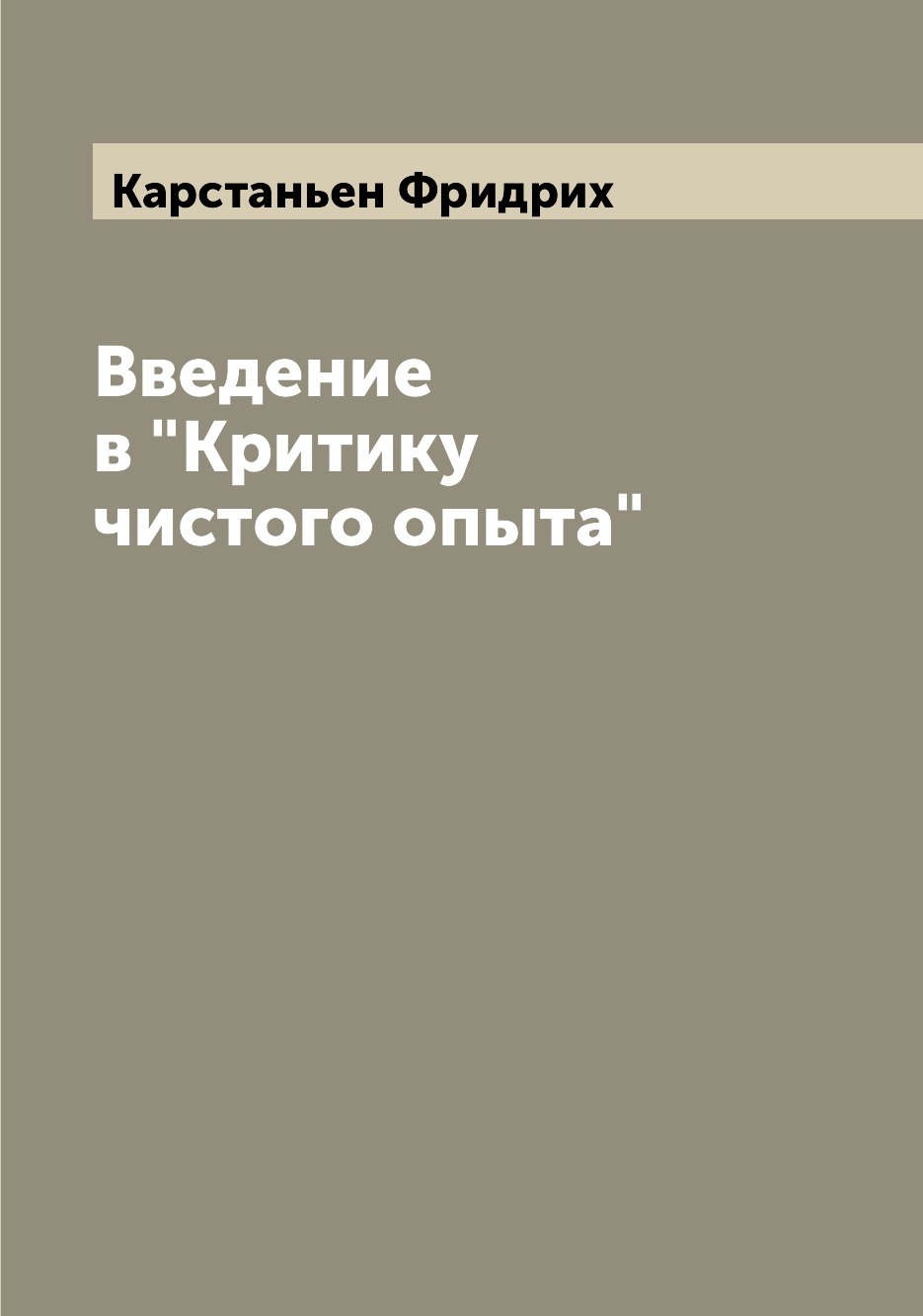 

Книга Введение в "Критику чистого опыта"