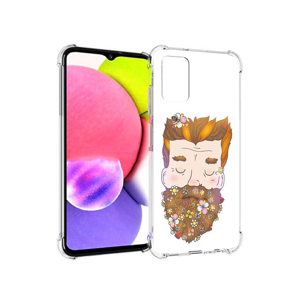 

Чехол MyPads Tocco для Samsung Galaxy A03s мужчина с цветами в бороде (PT162170.549.489), Прозрачный, Tocco