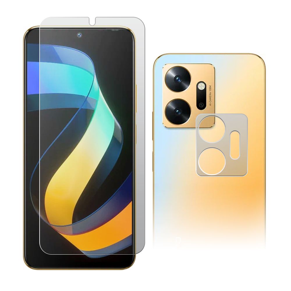 

Стекло защитное гибридное МАТОВОЕ Krutoff для INFINIX Zero 20 + защита блока камер