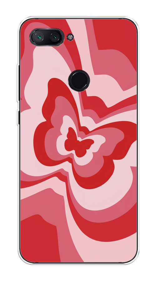 

Чехол на Xiaomi Mi 8 Lite "Бабочка в стиле хиппи", Красный;розовый, 34550-1