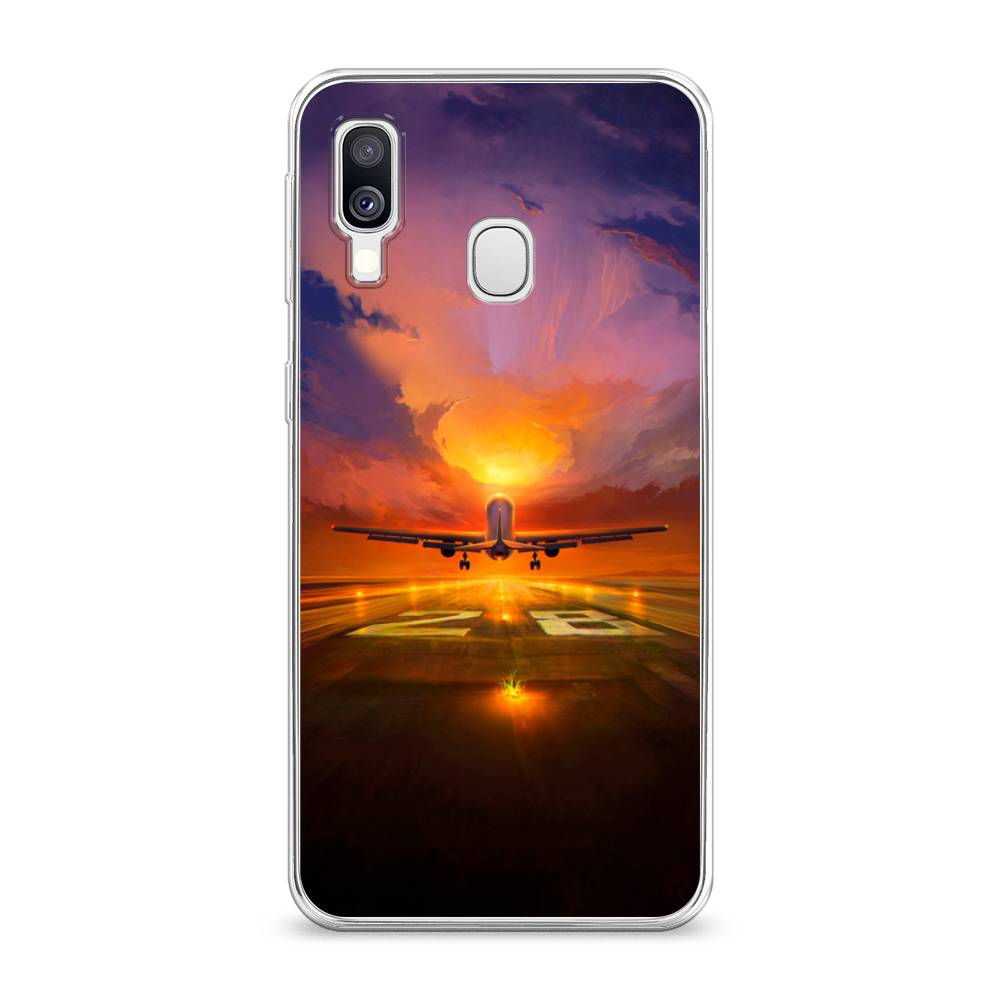 

Чехол на Samsung Galaxy A40 "Самолет на посадке", Оранжевый;синий, 28050-6