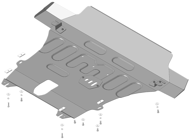 

Защита переднего бампера, картера, КПП Motodor Рено Дастер 2021-н.в., сталь 2мм
