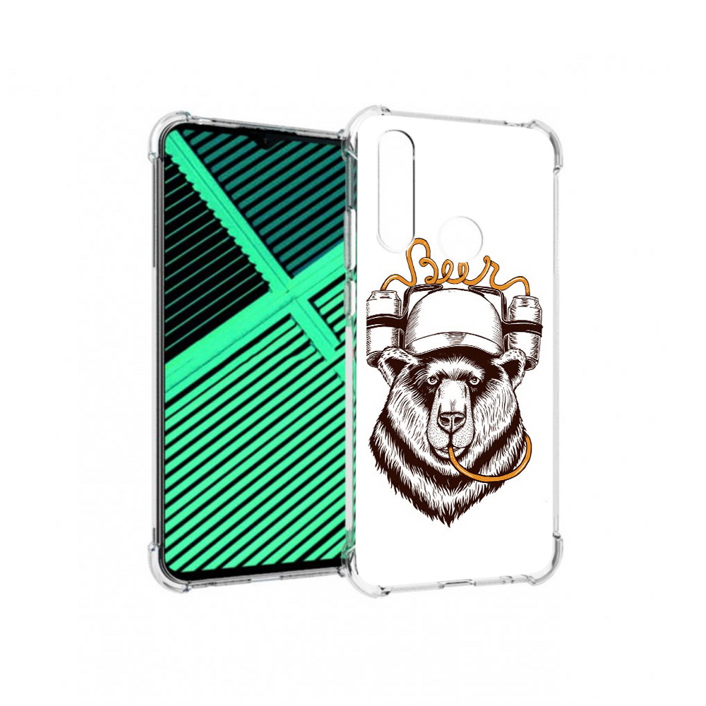 

Чехол MyPads Tocco для Motorola Moto G8 Power Lite пивной медведь (PT227069.358.538), Прозрачный, Tocco