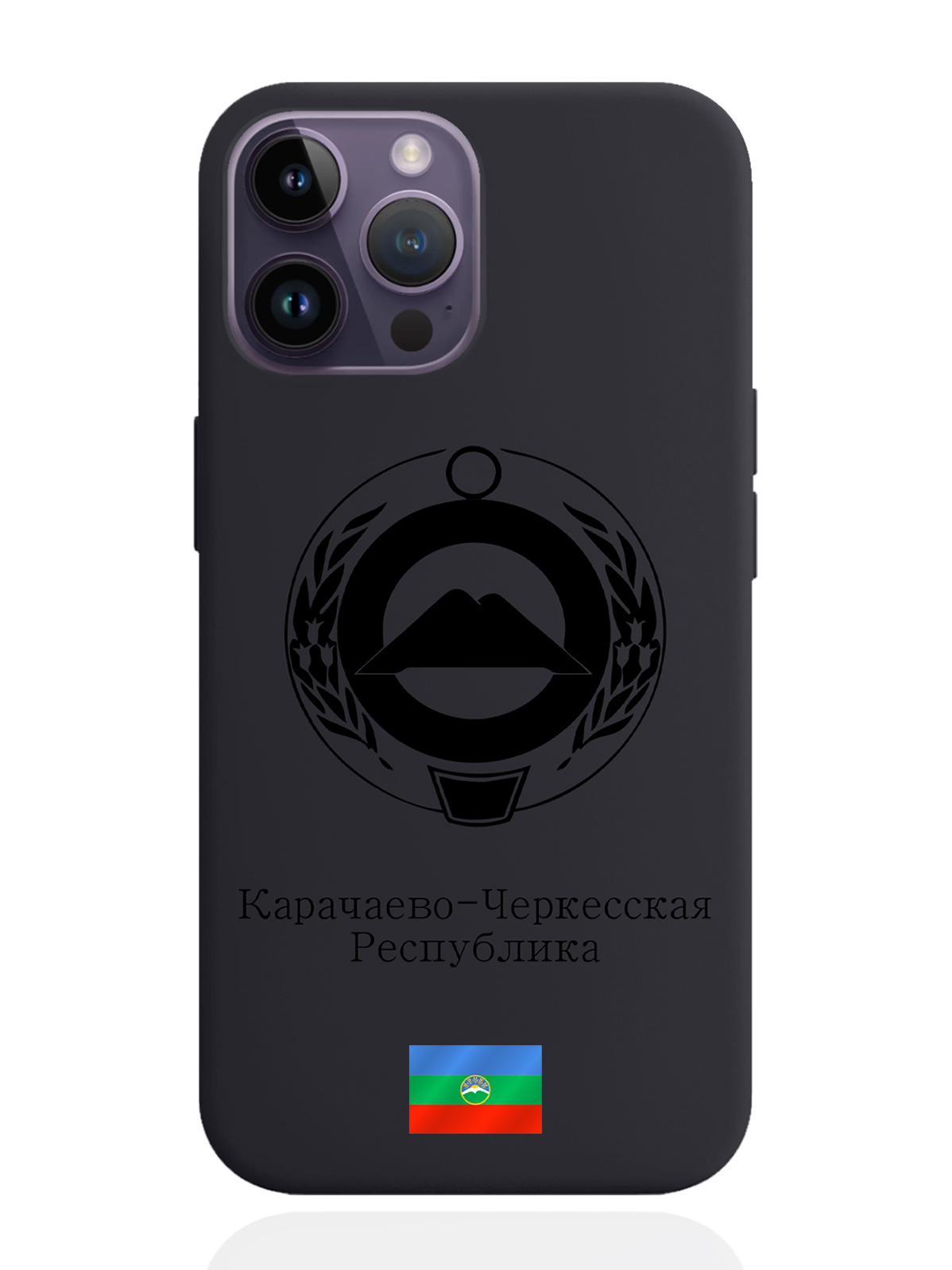 фото Чехол signumcase для iphone 14 pro max черный герб карачаево-черкесии черный