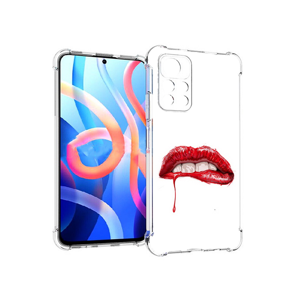 

Чехол MyPads Tocco для Xiaomi Poco M4 Pro 5G яркие красные губы (PT200061.301.706), Прозрачный, Tocco