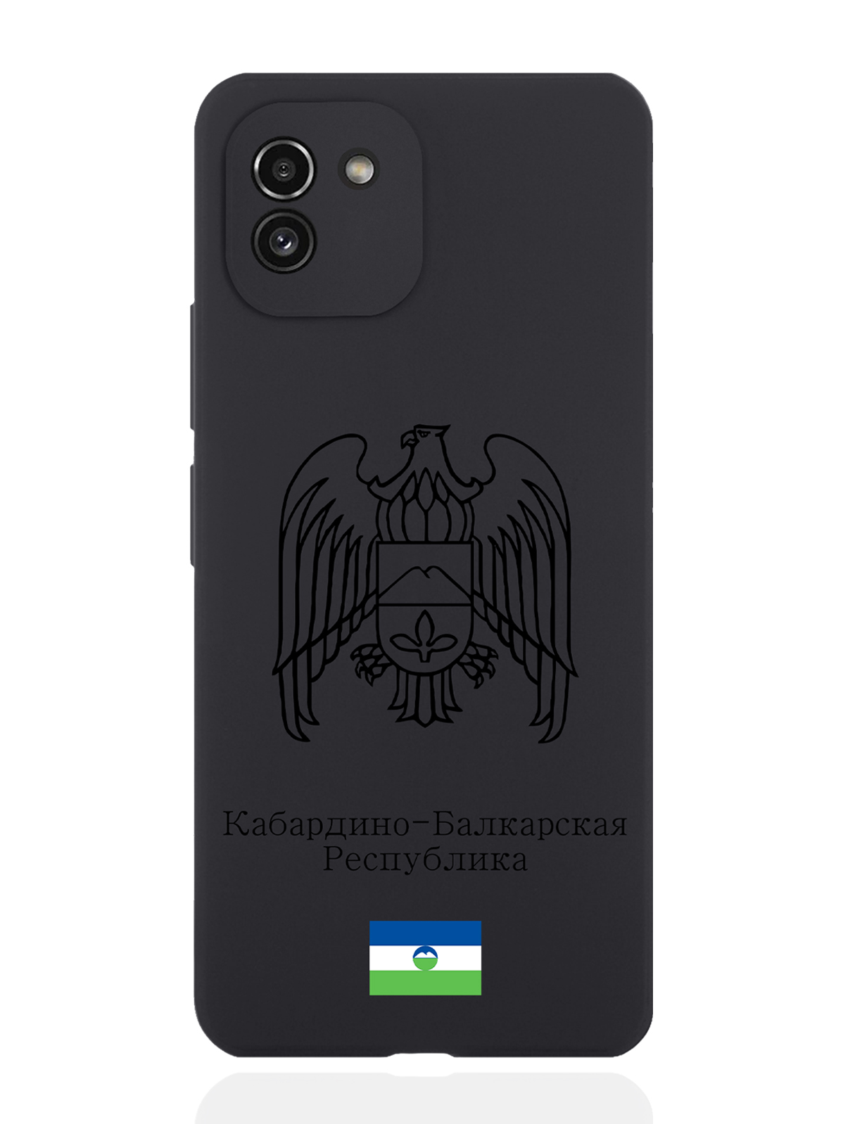 фото Чехол signumcase для samsung galaxy a03 черный герб кабардино-балкарии черный