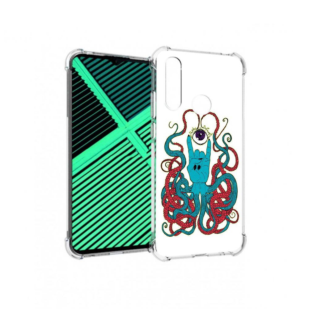 

Чехол MyPads Tocco для Motorola Moto G8 Power Lite осьминог-рука абстракция, Прозрачный, Tocco