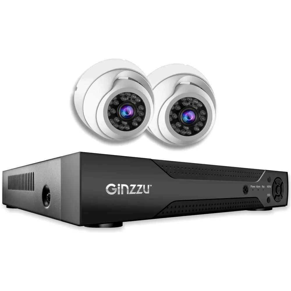 

Комплект видеонаблюдения Ginzzu HK-429N,4ch, 5MP, HDMI,2купол кам 5.0Mp, IR20m