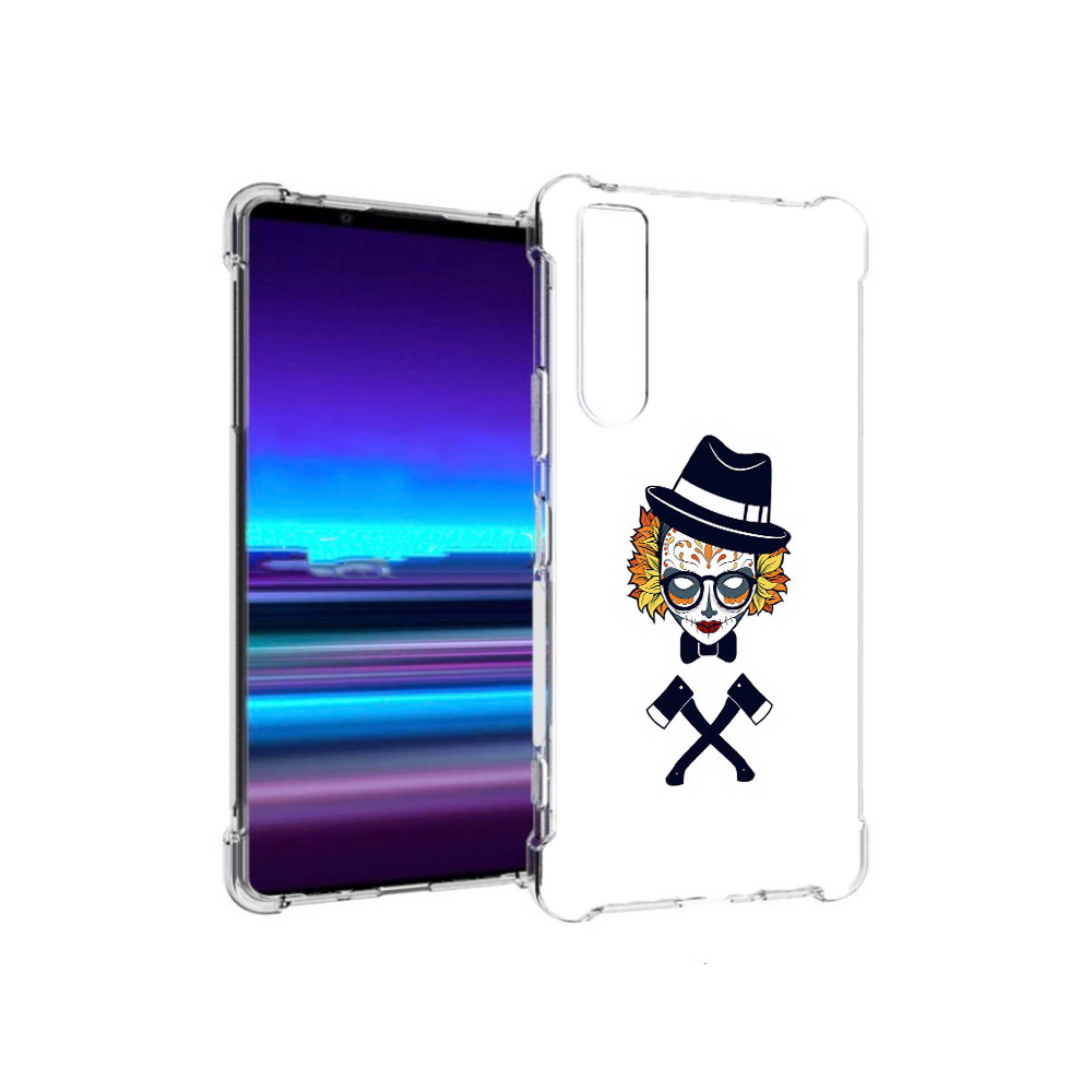 

Чехол MyPads Tocco для Sony Xperia 1 II девушка в маске с топорами рисунок, Прозрачный, Tocco