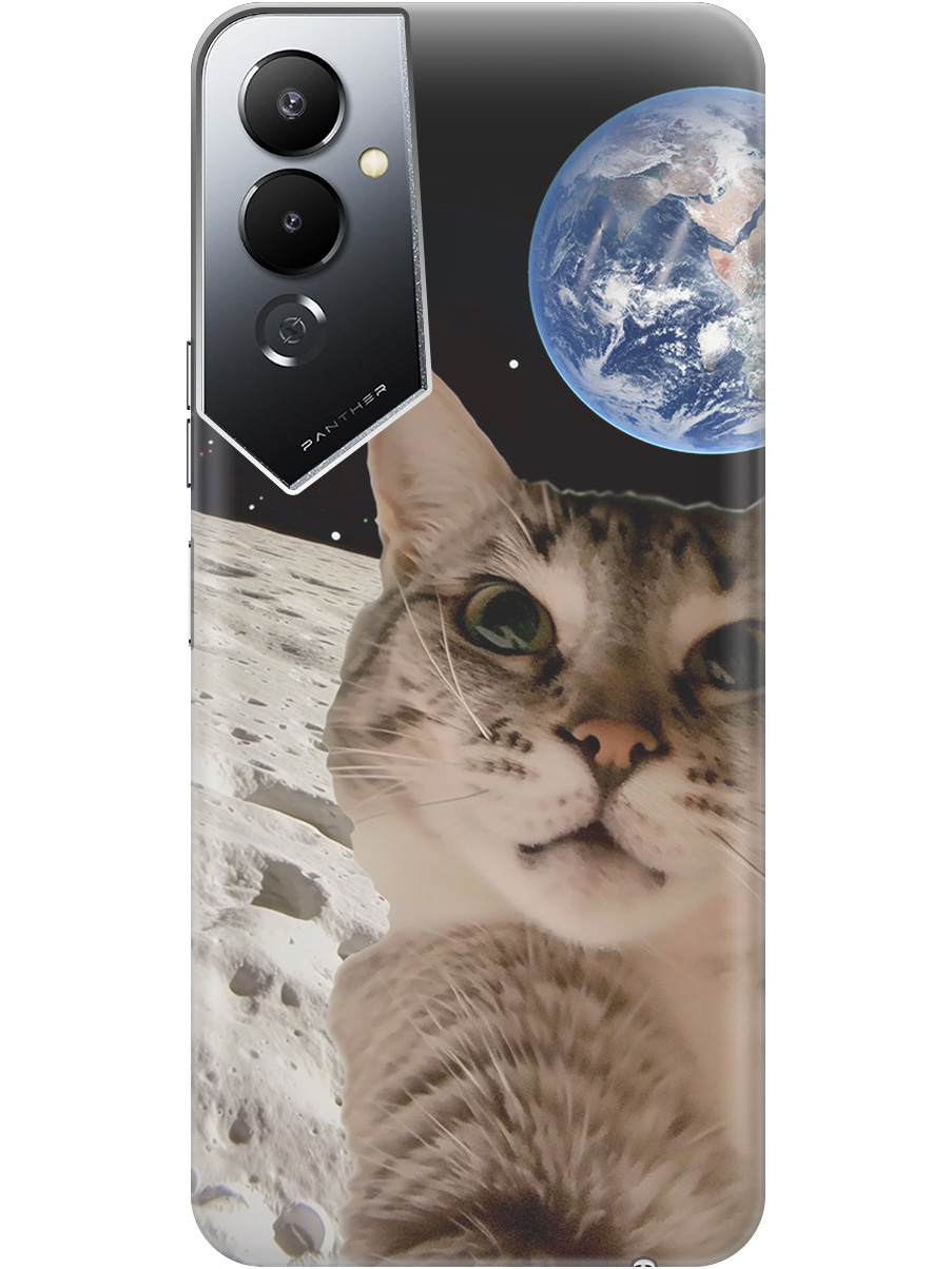 

Силиконовый чехол на Tecno Pova 4 с принтом "Котик на луне", Прозрачный;белый;серый;черный, 762091412