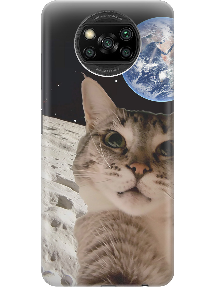 

Силиконовый чехол на Xiaomi Poco X3 / X3 Pro с принтом "Котик на луне", Прозрачный;белый;серый;черный, 723602712
