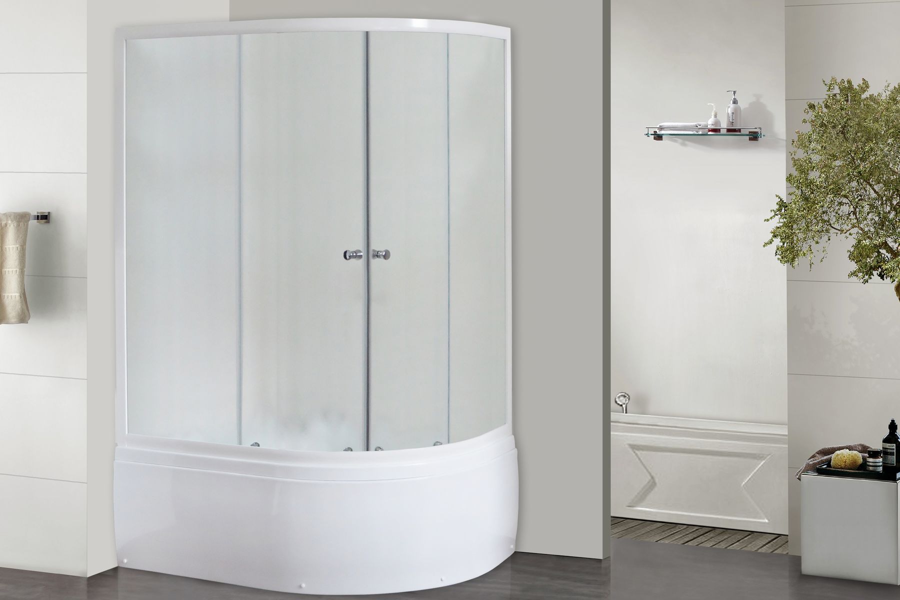 

Душевой уголок 120х80 см Royal Bath BK RB8120BK-C-L стекло матовое с поддоном