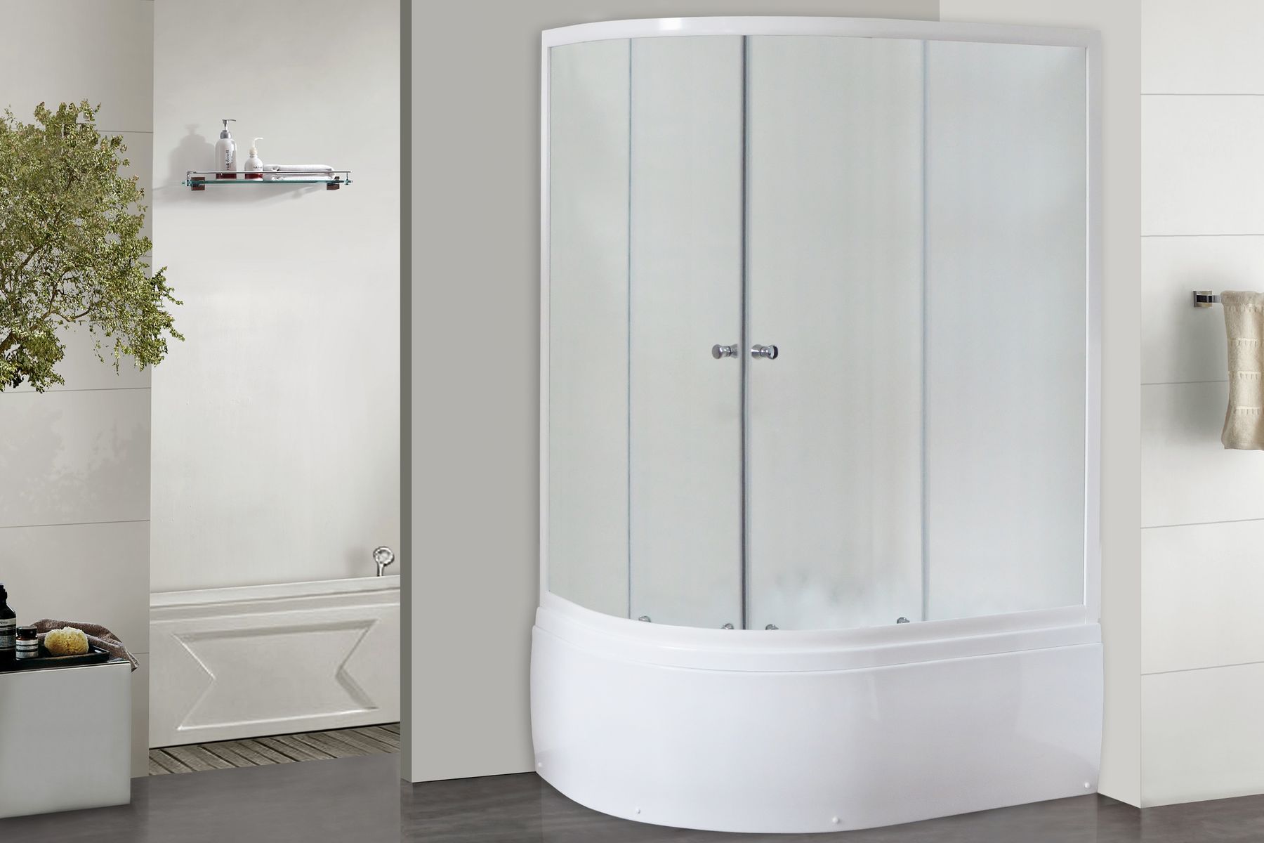 

Душевой уголок 120х80 см Royal Bath BK RB8120BK-C-R стекло матовое с поддоном