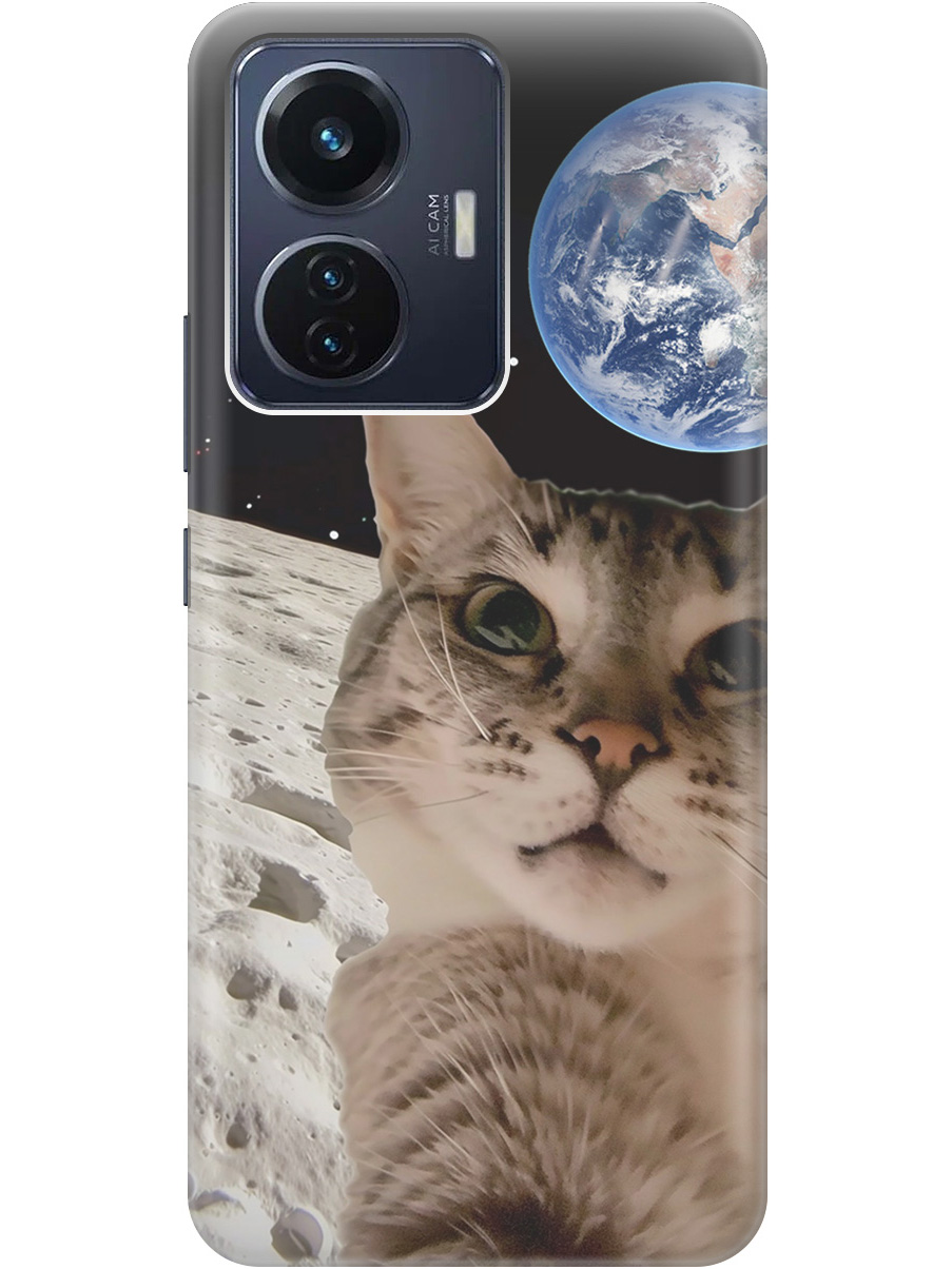 

Силиконовый чехол на Vivo T1 с принтом "Котик на луне", Прозрачный;белый;серый;черный, 743437812