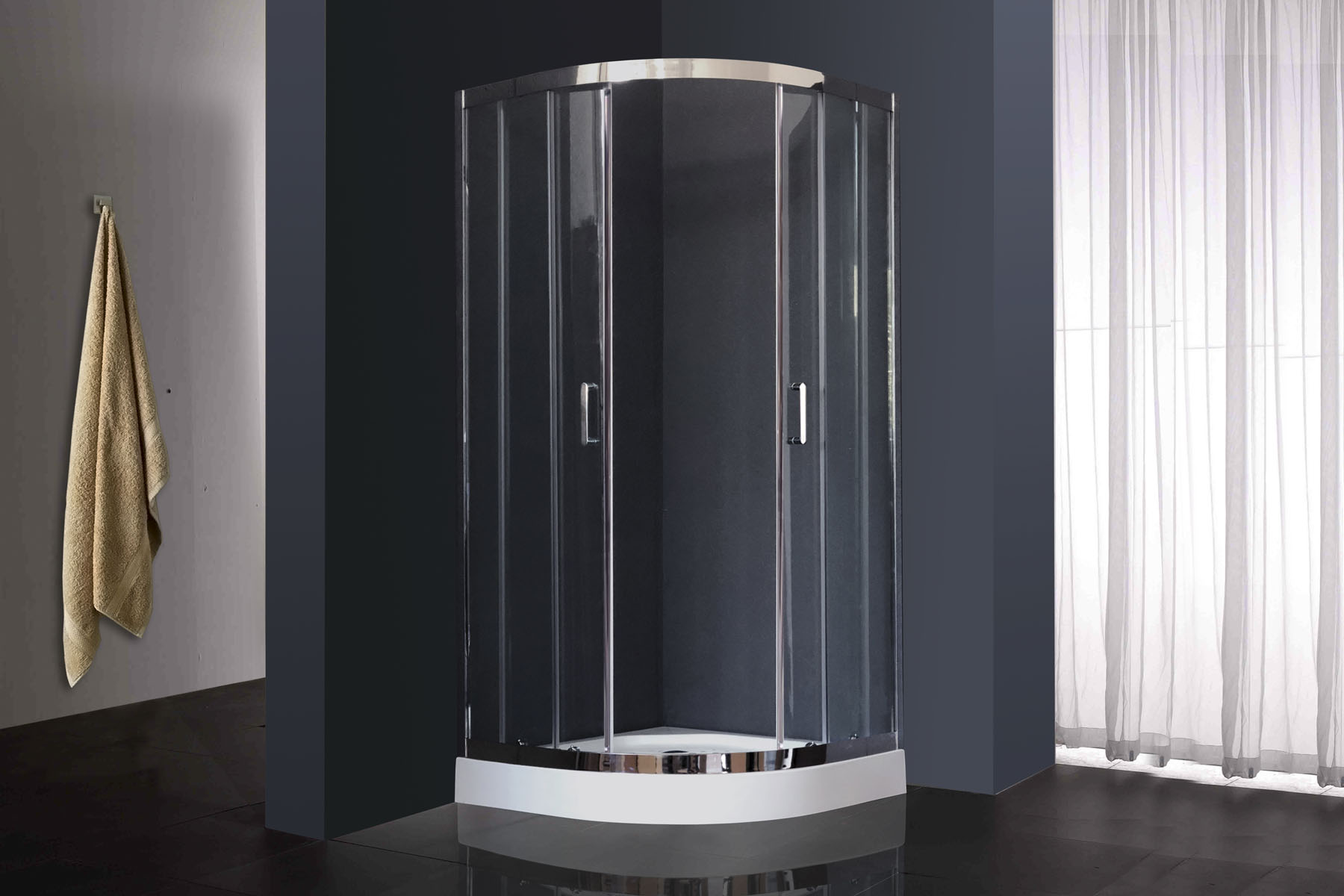 

Душевой уголок 100х100 см Royal Bath НК RB100HK-T-CH стекло прозрачное с поддоном