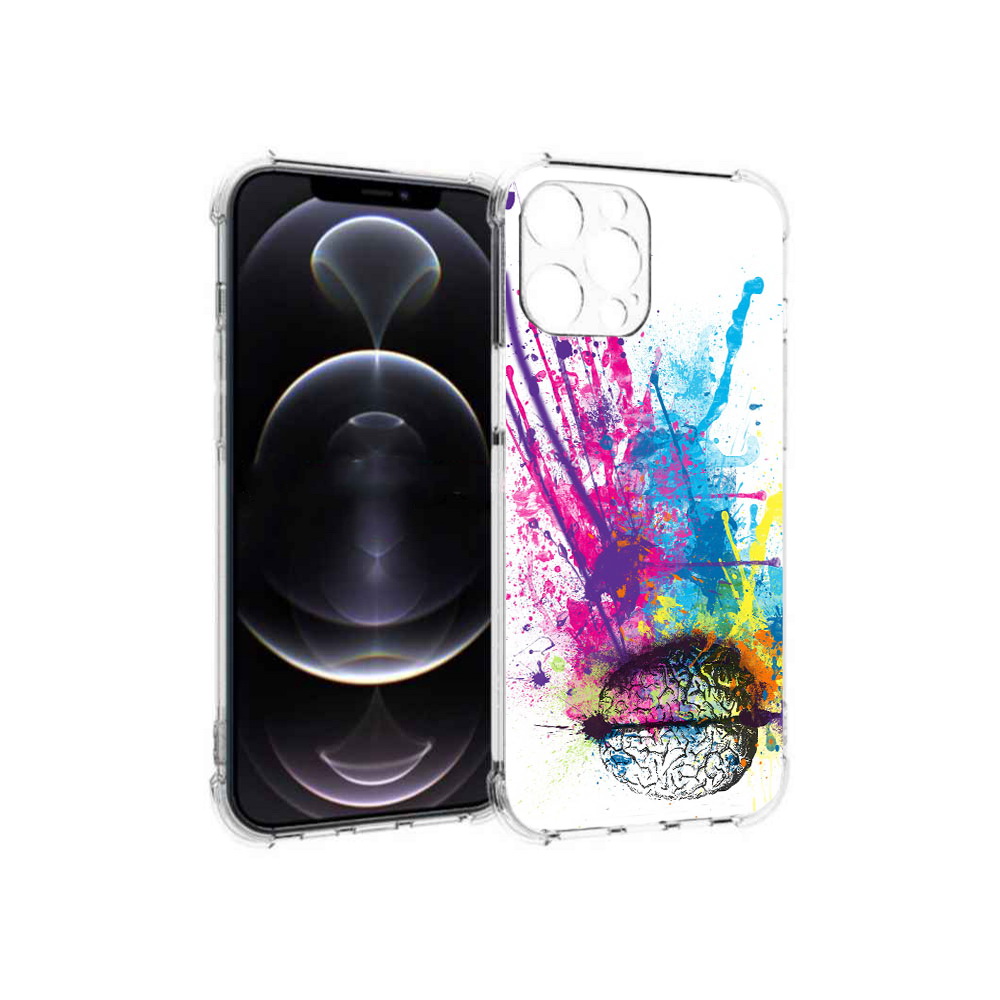 

Чехол MyPads Tocco для Apple iPhone 13 Pro Max яркий красочный мозг (PT163170.617.710), Прозрачный, Tocco