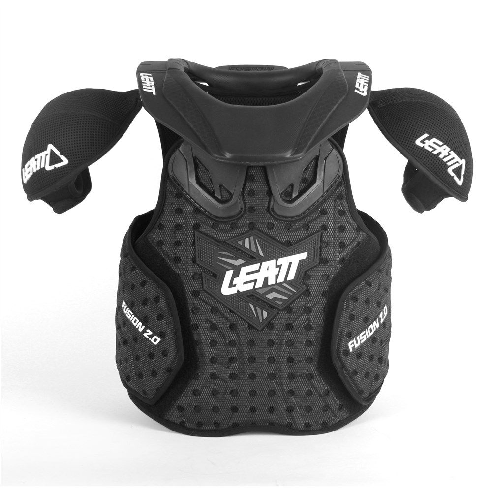 Защита панцирь+ шея подростковый Leatt Fusion Vest Junior 2.0, Black, S/M, 2024 (101801000