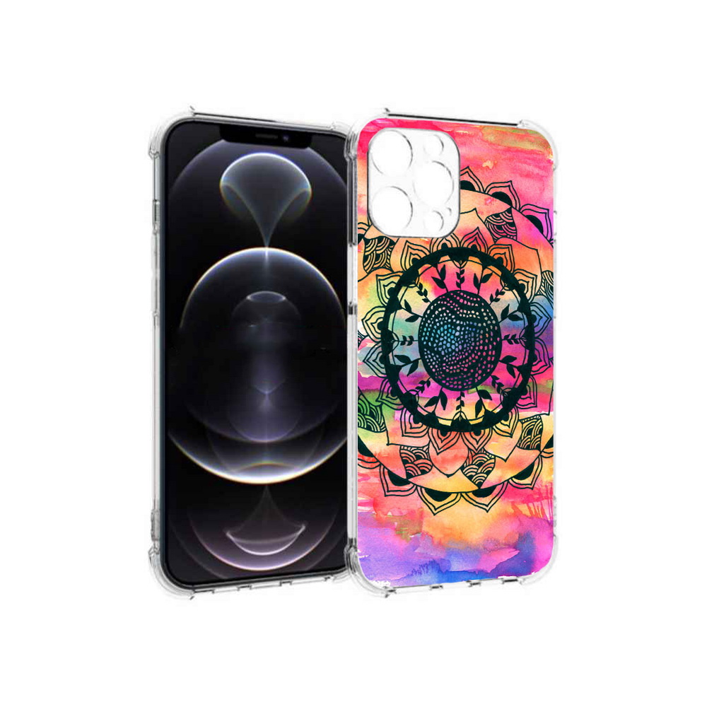 

Чехол MyPads Tocco для Apple iPhone 13 Pro Max яркая абстракция круглый цветок, Прозрачный, Tocco