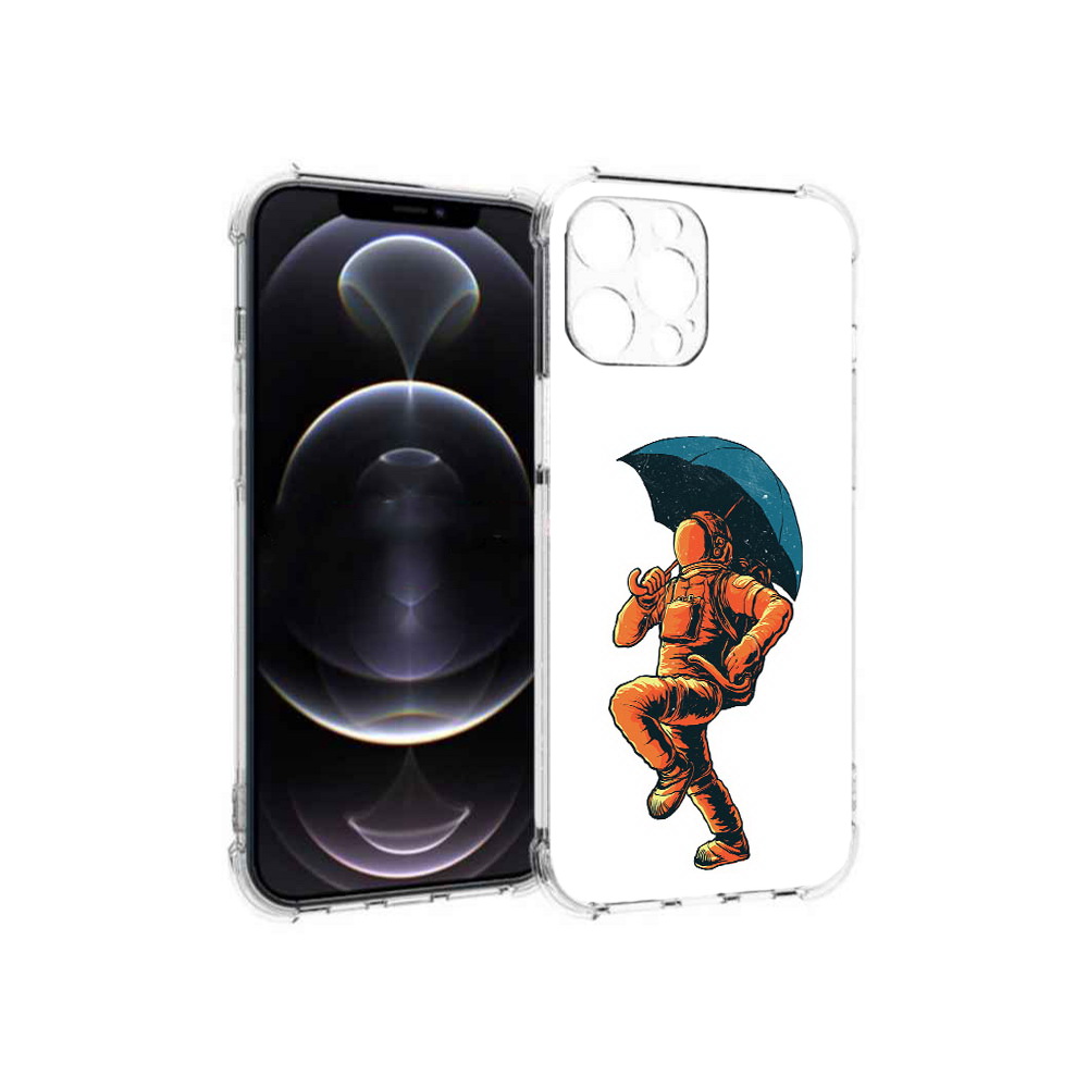 

Чехол MyPads Tocco для Apple iPhone 13 Pro Max шагающий космонавт с зонтом, Прозрачный, Tocco