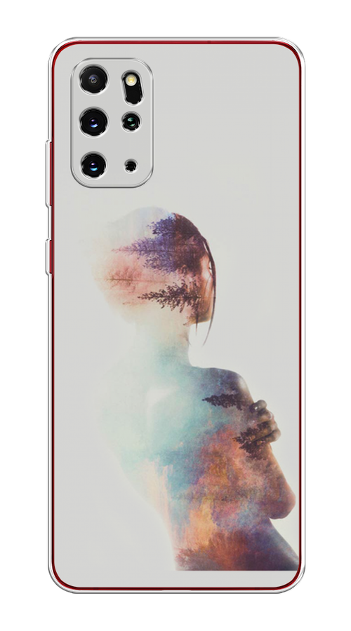 

Чехол на Samsung Galaxy S20 Plus "Девушка-лес", Розовый;голубой;серый, 29350-1