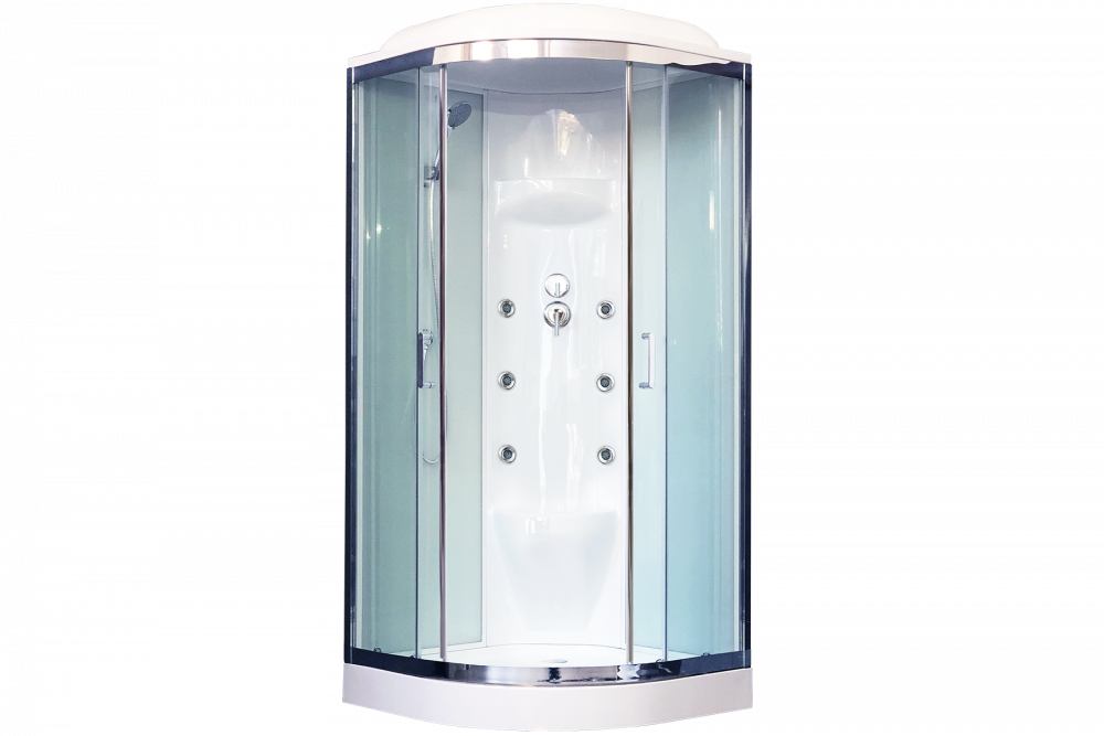 

Душевая кабина 100х100 см Royal Bath НК RB100HK7-WT-CH стекло прозрачное с гидромассажем