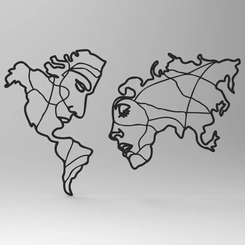 

Панно настенное металлическое материки P-030-00, P-030-00