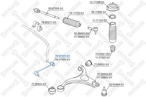 

56-07304-SX_тяга стабилизатора переднего левая! Hyundai Santa Fe all 05>