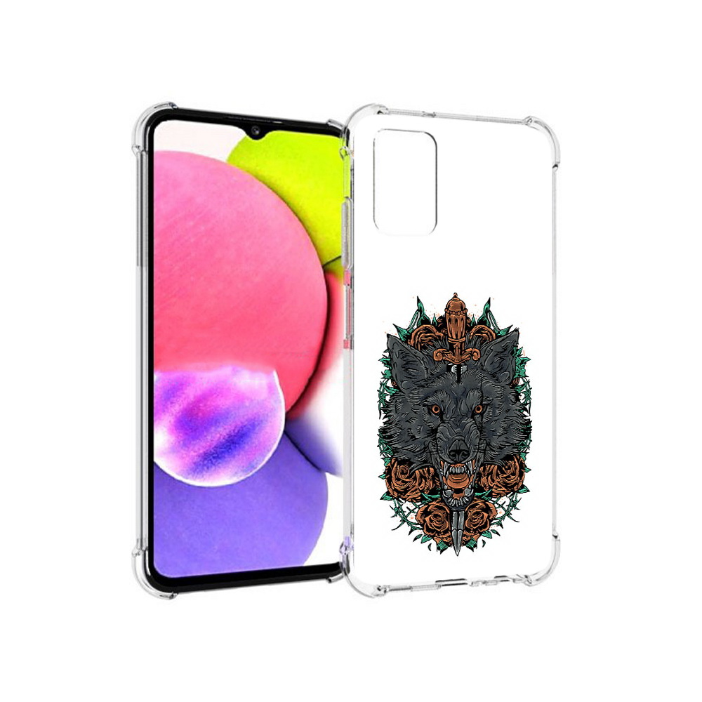 

Чехол MyPads Tocco для Samsung Galaxy A03s красивый злой волк (PT162170.549.409), Прозрачный, Tocco
