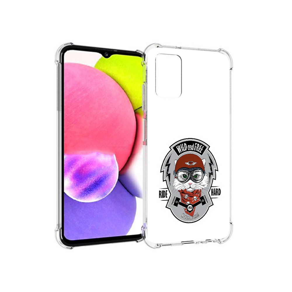 Чехол MyPads Tocco для Samsung Galaxy A03s кошка в шлеме (PT162170.549.404)