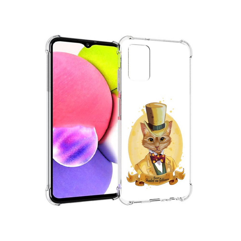 

Чехол MyPads Tocco для Samsung Galaxy A03s кот юрист (PT162170.549.401), Прозрачный, Tocco