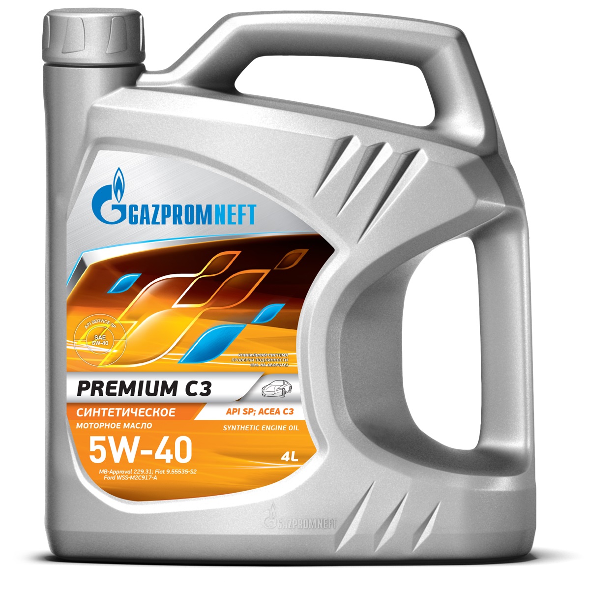 Масло моторное Gazpromneft Premium СЗ 5w40, 253142233, в канистре, 4 л