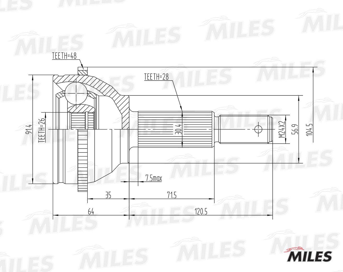 

Шрус ford transit 2.0di 00-06 нар. +abs
