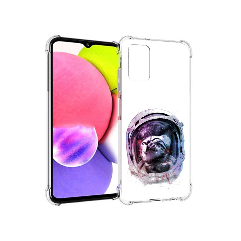 

Чехол MyPads Tocco для Samsung Galaxy A03s кот в шлеме (PT162170.549.396), Прозрачный, Tocco