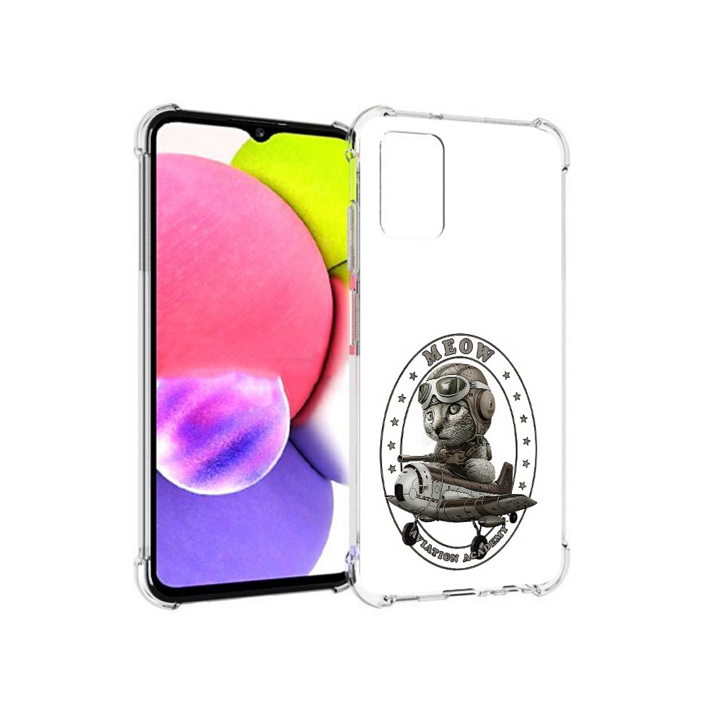 

Чехол MyPads Tocco для Samsung Galaxy A03s кот в самолете (PT162170.549.395), Прозрачный, Tocco