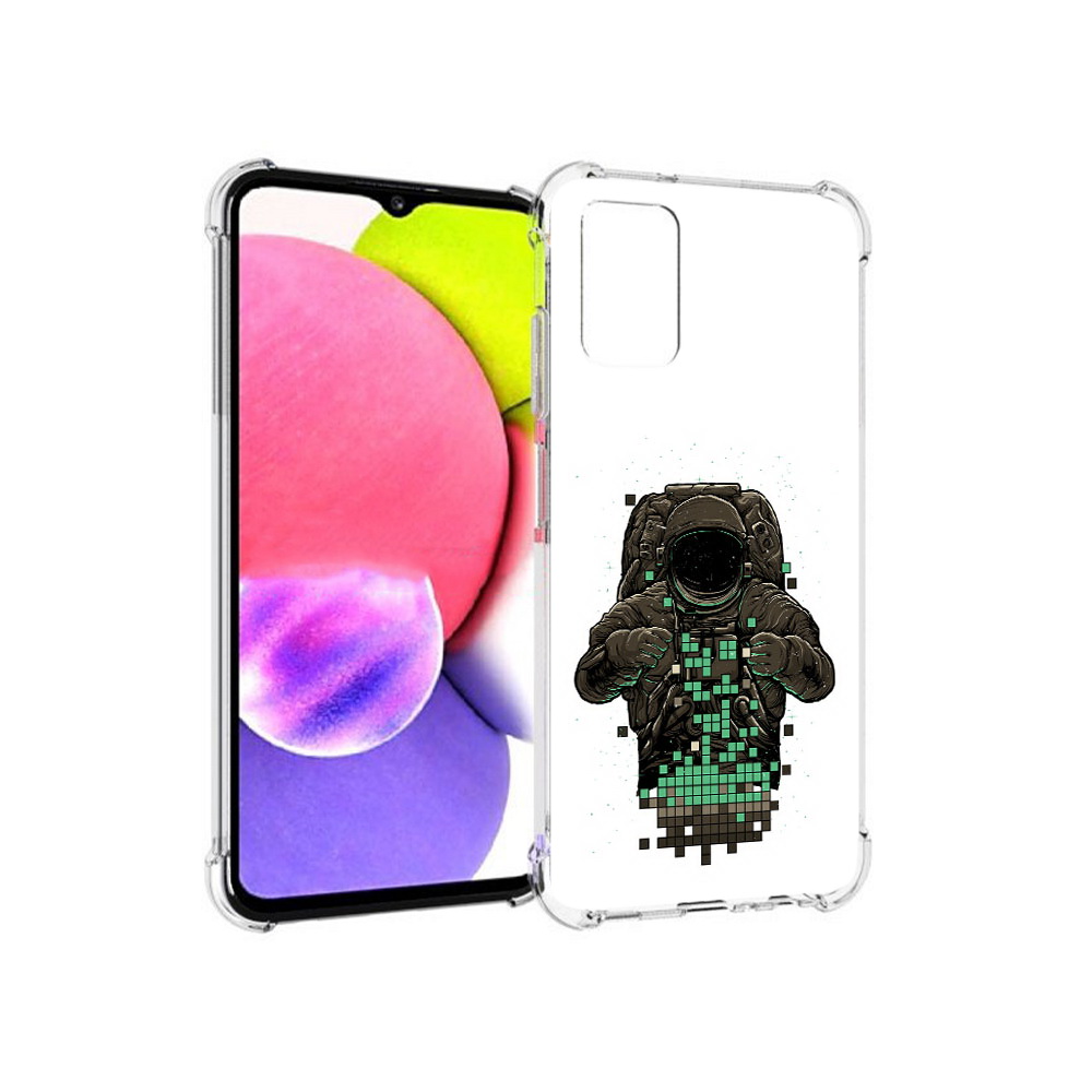 

Чехол MyPads Tocco для Samsung Galaxy A03s космонавт с пикселями (PT162170.549.394), Прозрачный, Tocco