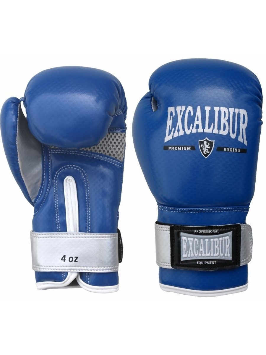 фото Перчатки боксерские детские excalibur 8030/02 blue pu (6 унций)