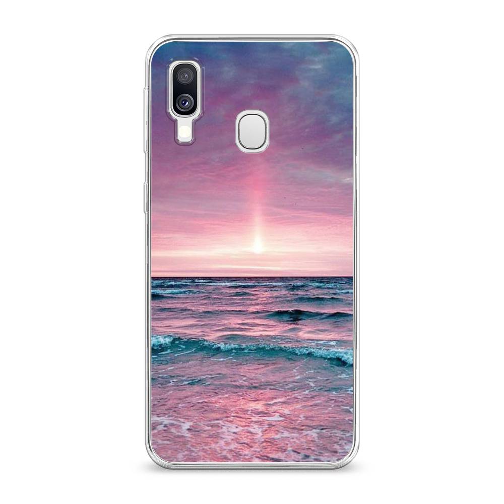 

Чехол на Samsung Galaxy A40 "Восход 3", Розовый;голубой, 28050-2