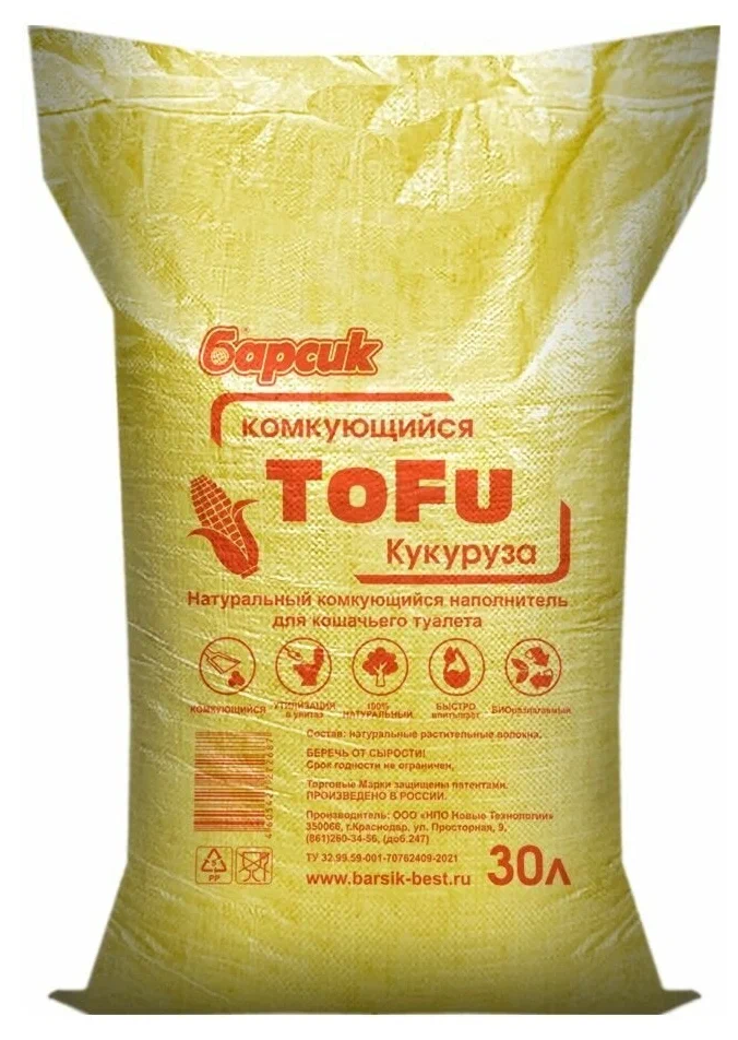 фото Наполнитель барсик tofu кукурузный 30 л