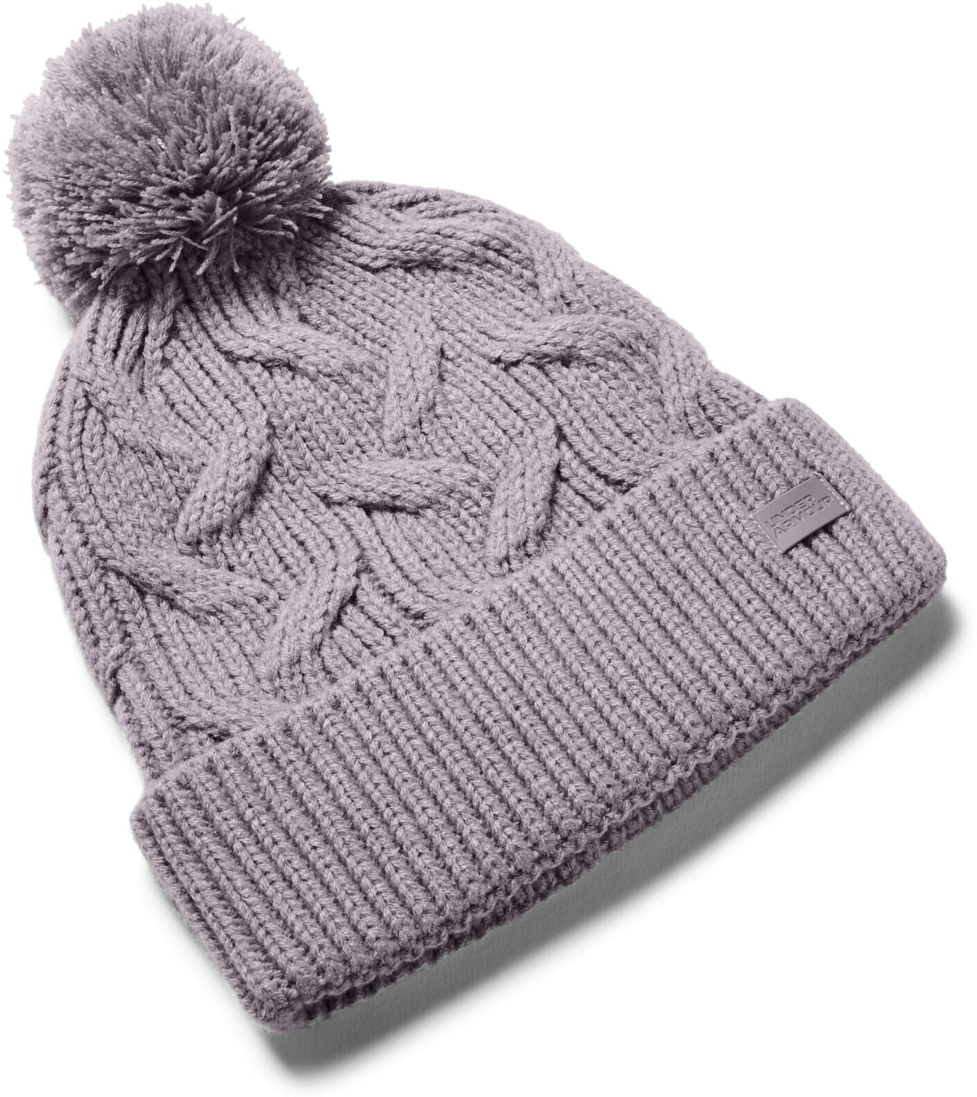 Шапка женская Under Armour UA Around Town Pom Beanie фиолетовая, р. 54-58