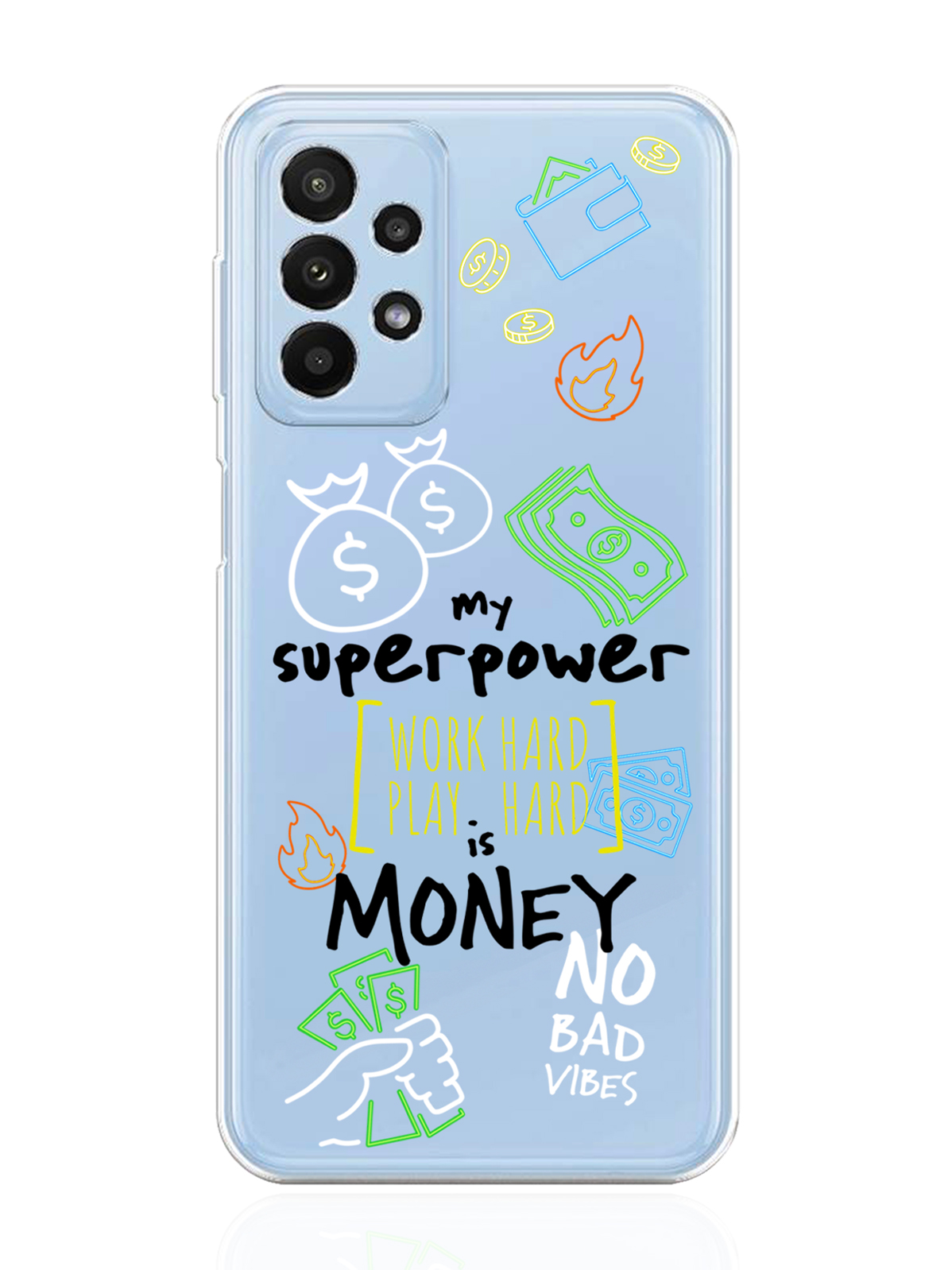 фото Чехол musthavecase для samsung galaxy a23 my superpower is money прозрачный