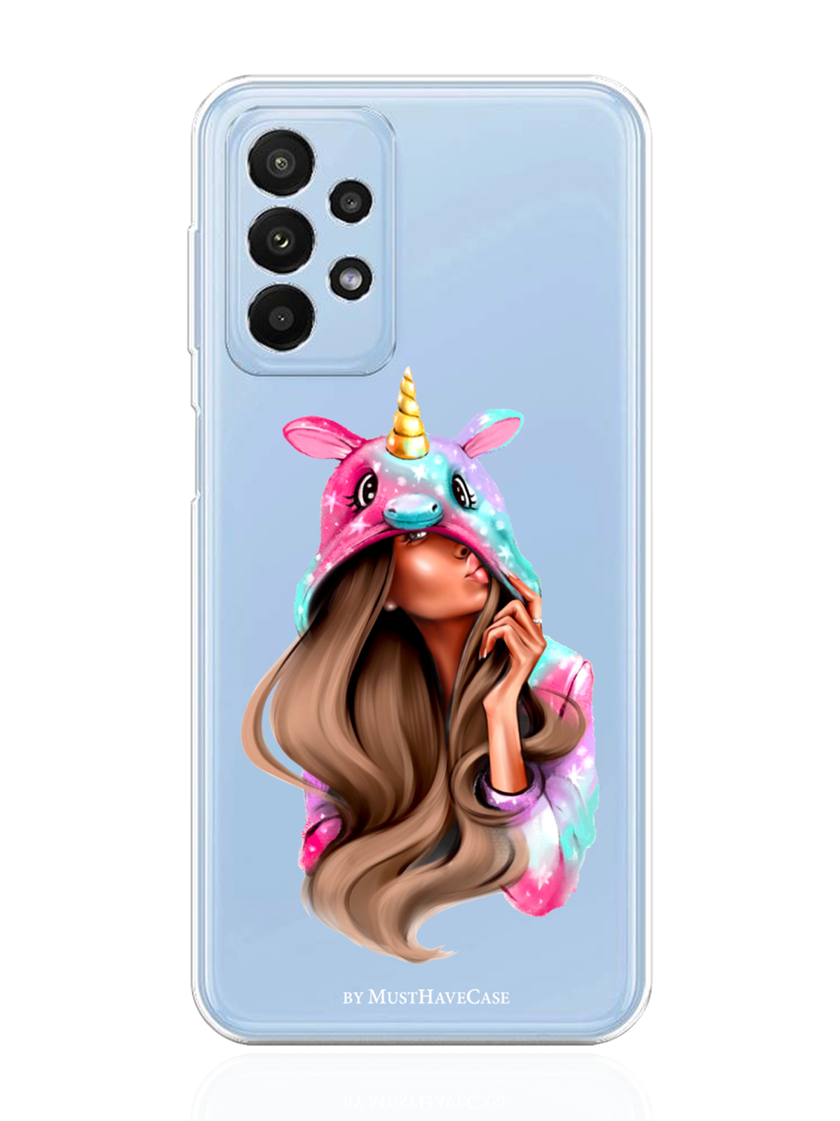 

Чехол MustHaveCase для Samsung Galaxy A23 Unicorn Girl/Единорог прозрачный, Прозрачный;розовый