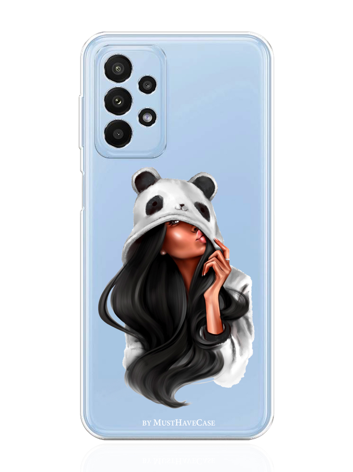 фото Чехол musthavecase для samsung galaxy a23 panda girl/ панда прозрачный