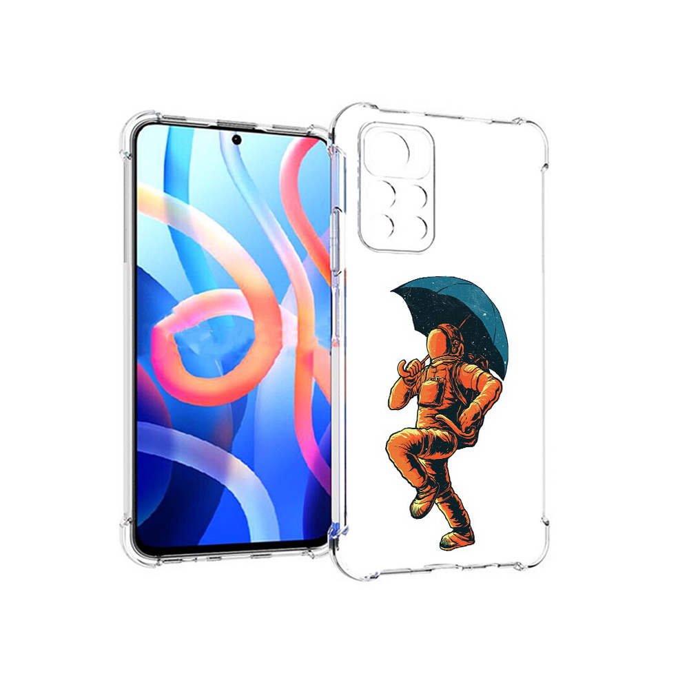 

Чехол MyPads Tocco для Xiaomi Poco M4 Pro 5G шагающий космонавт с зонтом, Прозрачный, Tocco