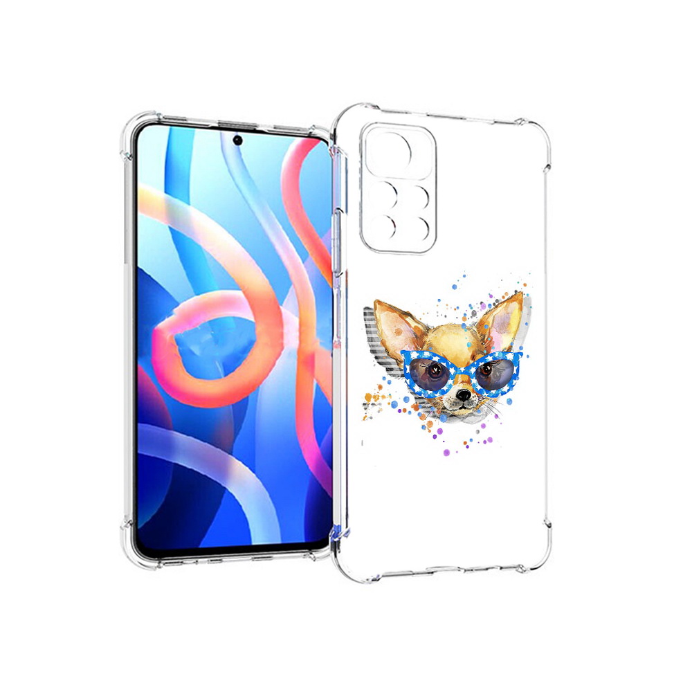 

Чехол MyPads Tocco для Xiaomi Poco M4 Pro 5G чихуа-хуа в очках (PT200061.301.691), Прозрачный, Tocco