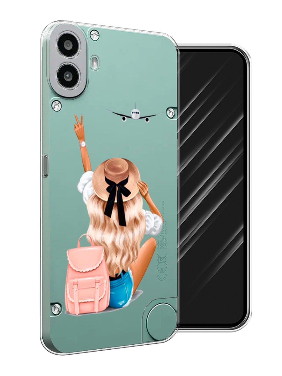 

Чехол Awog на CMF Phone 1 "Автостопом самолетом", Бежевый;белый, 3300450-1
